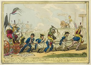 Deyen af Algiers triumf over Englands flådeherredømme! af George Cruikshank