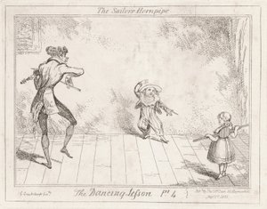 Dansetimen: sømandens hornpipe af George Cruikshank