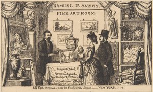 Byttekort for Samuel P. Avery - Fine Art Room, 1873., 1873. af George Cruikshank