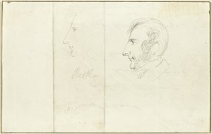 To selvportrætter i profil af George Cruikshank