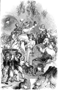 Bringing in Christmas - tegnet af William Harvey, 1845. af George Dalziel