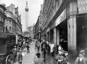 Monument Street og Monument, City of London, før 1933