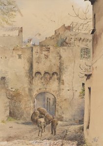 Port på toppen af den gamle bydel, San Remo, 1877 (wc på papir)
