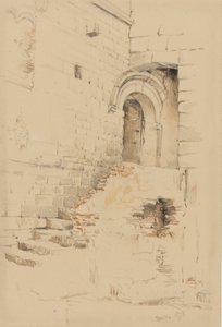 I en gårdhave, der støder op til S. Siro, San Remo, januar 1878 (blyant og wc på papir)