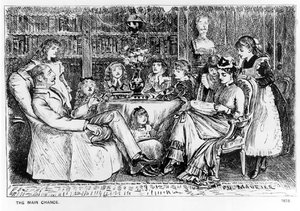 The Main Chance, illustration fra Punch, 1878 af George du Maurier