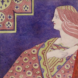 Studie [til dekorativt panel], ca. 1898-1901 (akvarel) af George Dutch Davidson
