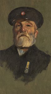 Portræt af J. Lasbury, R.M.L.I., ca. 1920 (olie på panel) af George Edmund Butler