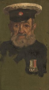 Portræt af J. Smith, 4th & R.A., ca. 1920 (olie på panel) af George Edmund Butler