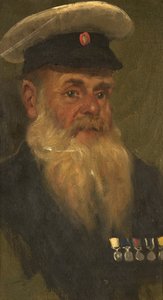 Portræt af J. Wilson, R.M.A., ca. 1920 (olie på panel) af George Edmund Butler