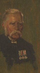 Portræt af P. Page, 4., ca. 1920 (olie på panel) af George Edmund Butler