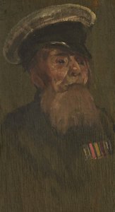 Portræt af W. Short, R.M.L.I., ca. 1920 (olie på panel) af George Edmund Butler