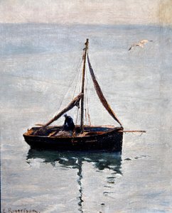Mending the Nets, ca. 1910 (olie på lærred)