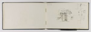 (Skitsebog) Gammel port nær Vevey/Frieburg/Schaffhausen af George Elbert Burr