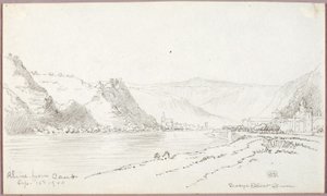 Rhinen, fra Caub af George Elbert Burr