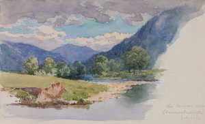 The Conway, nær Llanrwst, Wales af George Elbert Burr