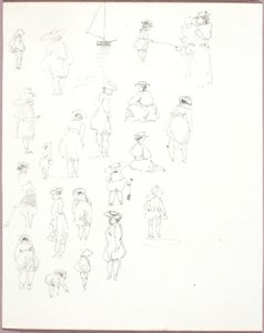 Uden titel - Figurstudier fra bagsiden af George Elbert Burr