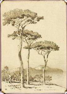 Uden titel (overførselstegning af Capri set fra Sorrento)