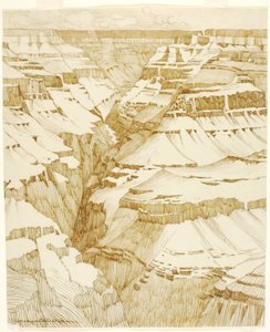 Uden titel (overføringstegning til Grand Canyon [nr. 1]) af George Elbert Burr