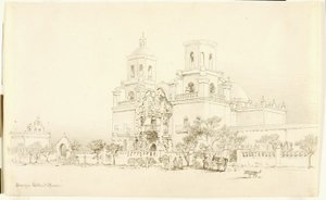 Uden titel (overførselstegning til San Xavier-missionen, Tucson, Arizona) af George Elbert Burr
