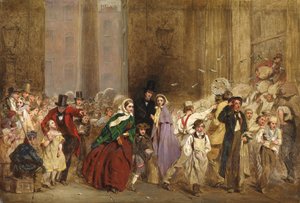 En skitse til The General Post Office, One Minute to Six, 1860