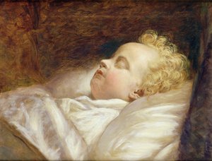 Unge Frederik sover til sidst c.1855