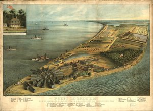 Point Lookout, Md. Udsigt over Hammond Genl. Hospital & U.S. genl. depot for krigsfanger af George Everett