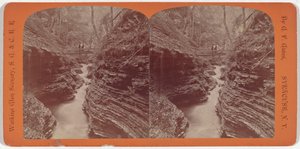 Watkins Glen landskab, Shadow Gorge, ca. 1860 (foto) af George F. Gates