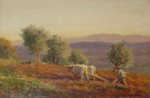 Where Virgil Sang, Man Ploughing, 1912 af George Faulkner Wetherbee