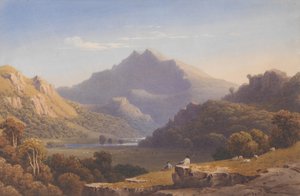 Snowdon fra Llyn Nantlle, North Wales, 1832. af George Fennel Robson