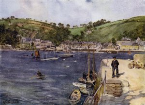 Flushing, fra Falmouth (farve litho) af George Franck Nicholls