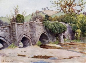 Old Bridge at Lostwithieldani af George Franck Nicholls