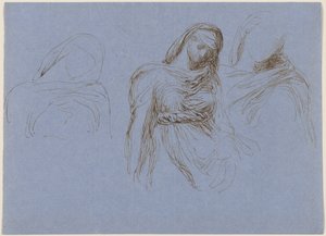 Studie af døden for "Tid og død" af George Frederic Watts