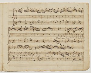 Kom o kære hvem uden sin kerne, f.7r fra "Aditionall [sic] songs for Rinaldo", c.1717