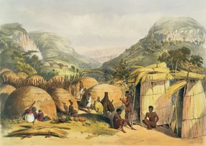 Inanda Kraal, Natal, plade 25 fra The Kafirs Illustrated, 1849