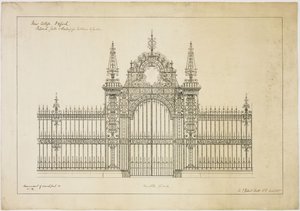 New College Oxford: Foreslåede porte og rækværk til indgang til haven