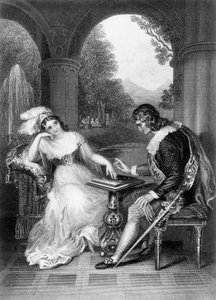 Illustration fra et værk af George Gordon Byron (1788-1824), kobberstik, fra Lord Byrons samlede værker af George Gordon Byron