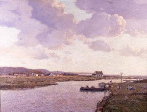 Rhyl Estuary, North Wales (olie på lærred)