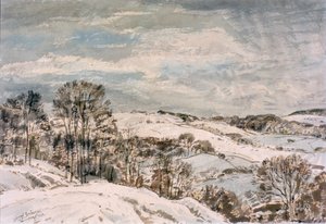 Winter in Wensleydale (blyant og akvarel på papir)
