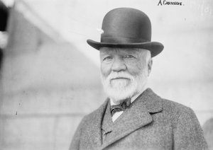 Andrew Carnegie i New York ved hjemkomst fra Europa