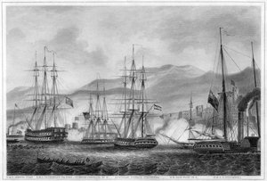 Angreb på Sidon af Commodore Charles Napier, 26. september 1840 c1857 af George Greatbatch