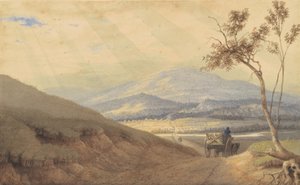 A Gleamy Effect-Hollidaysburg, Pennsylvania, 1835-40 (akvarel og grafit på vævet papir)