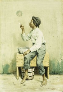 Sort dreng blæser bobler, 1887