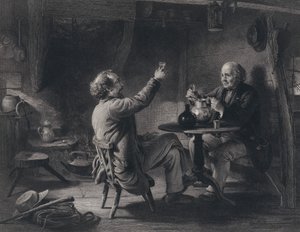Illustration til Auld Lang Syne af Robert Burns (gravering)