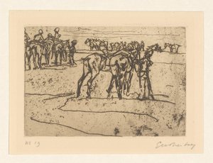 Hvilende kavaleri af George Hendrik Breitner (signed by artist)