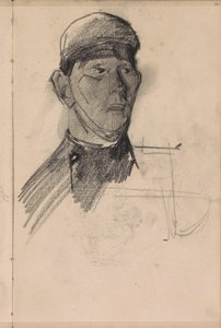 Buste af en mand med hovedbeklædning af George Hendrik Breitner