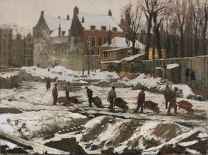 Byggeplads i Amsterdam af George Hendrik Breitner