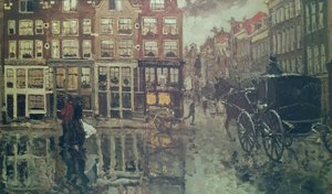 Hjørne af Leidsche Square, Amsterdam (olie) af George Hendrik Breitner
