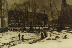 Gennembrud i Raadhuisstraat om vinteren af George Hendrik Breitner
