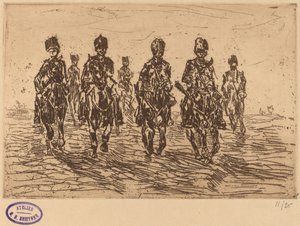 Galoperende husarer set forfra af George Hendrik Breitner