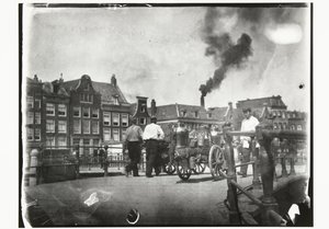 Udsigt over Prinsengracht ved broen over Leidsegracht i Amsterdam af George Hendrik Breitner